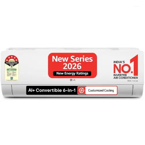 LG 1.5 Ton 5 Star Dual Inverter Split AC | 100% Copper Condenser |AI Convertible 6-in-1 Cooling | Wi-Fi Connectivity | 4-Way Swing | HD Filter with Anti-Virus Protection (AS-Q20JWZE, 2026 Model - New