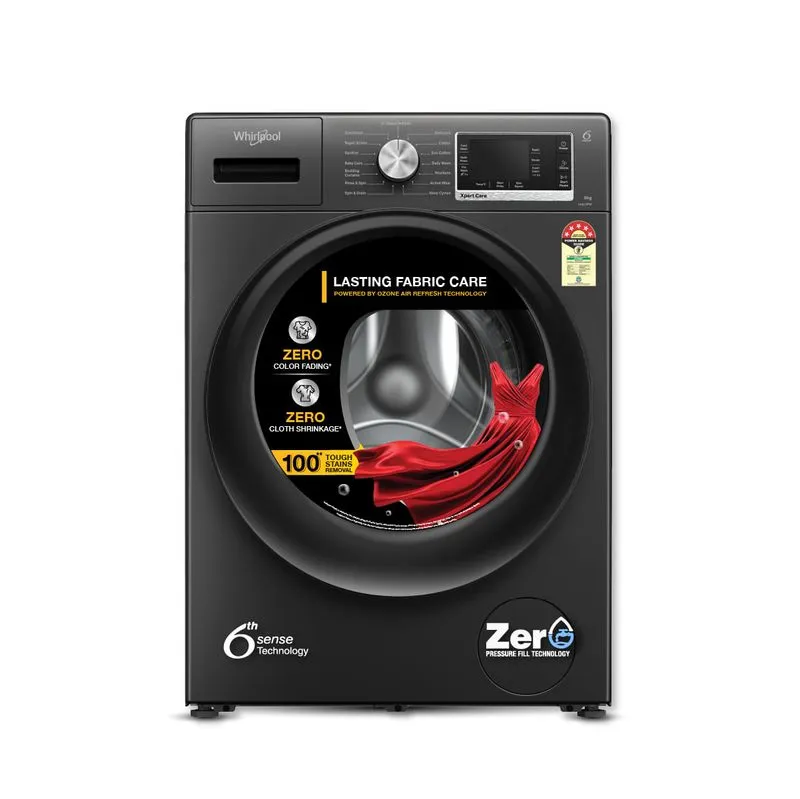whirlpool Xpert Care 9kg 5 Star Front-Load Washing Machine with Ozone Air Refresh Technology and In-Built Heater