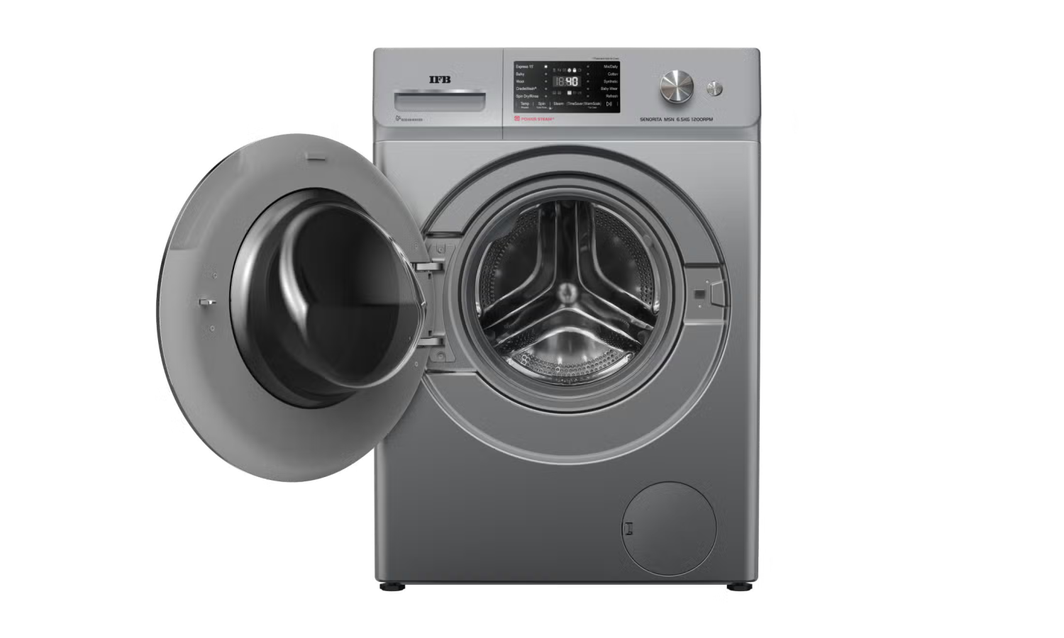 IFB 6.5 Kg 5 Star Front Load Washing Machine 2X Power Steam (SENORITA VXS 6510, White & Black, In-built Heater, 4 years Comprehensive Warranty), Free 1 Year Extended warranty